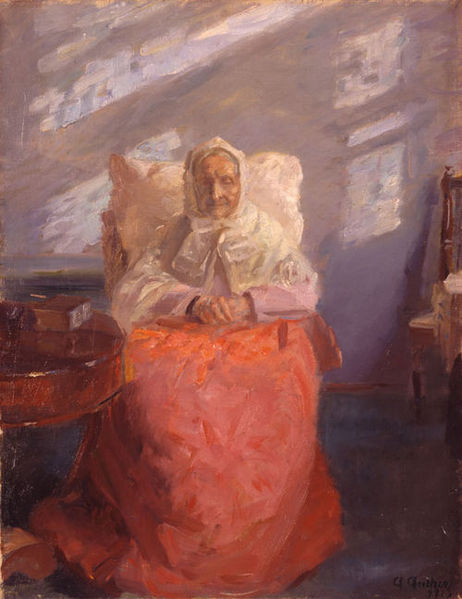 Anna Ancher Mrs Ane Brondum in the blue room